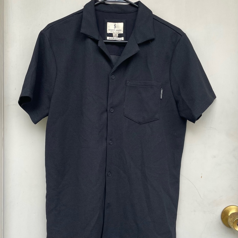 Scott James Black Short Sleeve Men's Shirt